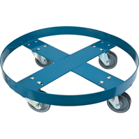 Drum Dolly, Steel, 1000 lbs. Capacity, 24" Diameter, Polyurethane Casters Toolneeds Inc.
