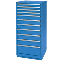 Drawer Cabinets, 11 Drawers, 28-1/4" W x 28-1/2" D x 59-1/2" H, Bright blue Toolneeds Inc.