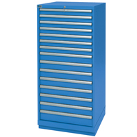 Drawer Cabinets, 15 Drawers, 28-1/4" W x 28-1/2" D x 59-1/2" H, Bright blue Toolneeds Inc.