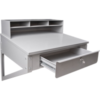 Wall-Mounted Shop Desk, 34-1/2" W x 28" D x 31" H, Grey Toolneeds Inc.
