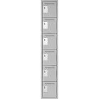 Clean Line Lockerettes, 6 -tier, 12" x 18" x 72", Steel, Grey, Rivet (Assembled) Toolneeds Inc.