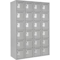 Clean Line Lockerettes, 6 -tier, Bank of 4, 48" x 18" x 72", Steel, Grey, Rivet (Assembled) Toolneeds Inc.