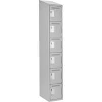 Clean Line Lockerette , 6 -tier, 12" x 18" x 78", Steel, Grey, Rivet (Assembled) Toolneeds Inc.