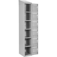 Clean Line Lockerette , 6 -tier, Bank of 4, 48" x 18" x 78", Steel, Grey, Rivet (Assembled) Toolneeds Inc.