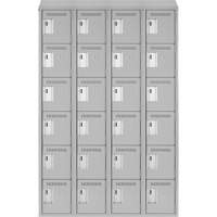 Clean Line Lockerette , 6 -tier, Bank of 4, 48" x 18" x 78", Steel, Grey, Rivet (Assembled) Toolneeds Inc.