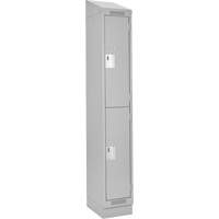 Clean Line Lockers, 2 -tier, 12" x 18" x 82", Steel, Grey, Rivet (Assembled) Toolneeds Inc.