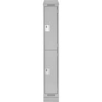 Clean Line Lockers, 2 -tier, 12" x 18" x 82", Steel, Grey, Rivet (Assembled) Toolneeds Inc.