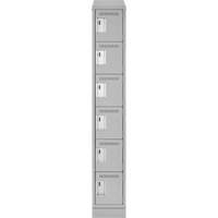 Clean Line Lockerette, 6 -tier, 12" x 18" x 82", Steel, Grey, Rivet (Assembled) Toolneeds Inc.