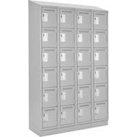 Clean Line Lockerette, 6 -tier, Bank of 4, 48" x 18" x 82", Steel, Grey, Rivet (Assembled) Toolneeds Inc.