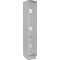 Casiers Clean Line, 3 niveaux, 12" x 18" x 76", Acier, Gris, Rivet (assembl&eacute;) Toolneeds Inc.