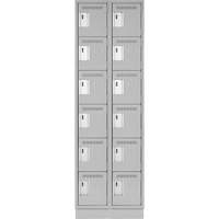 Clean Line Lockerette, 6 -tier, Bank of 2, 24" x 18" x 76", Steel, Grey, Rivet (Assembled) Toolneeds Inc.