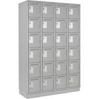 Clean Line Lockerette, 6 -tier, Bank of 4, 48" x 18" x 76", Steel, Grey, Rivet (Assembled) Toolneeds Inc.