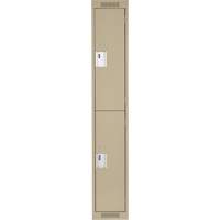 Casiers Clean Line, 2 niveaux, 12" x 18" x 72", Acier, Beige, Rivet (assembl&eacute;) Toolneeds Inc.