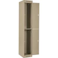 Clean Line Lockers, 2 -tier, Bank of 4, 48" x 18" x 72", Steel, Beige, Rivet (Assembled) Toolneeds Inc.
