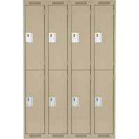 Clean Line Lockers, 2 -tier, Bank of 4, 48" x 18" x 72", Steel, Beige, Rivet (Assembled) Toolneeds Inc.