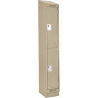 Clean Line Lockers, 2 -tier, 12" x 18" x 82", Steel, Beige, Rivet (Assembled) Toolneeds Inc.