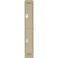 Clean Line Lockers, 2 -tier, 12" x 18" x 82", Steel, Beige, Rivet (Assembled) Toolneeds Inc.