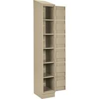 Clean Line Lockerette , 6 -tier, Bank of 4, 48" x 18" x 82", Steel, Beige, Rivet (Assembled) Toolneeds Inc.