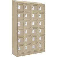 Clean Line Lockerette , 6 -tier, Bank of 4, 48" x 18" x 82", Steel, Beige, Rivet (Assembled) Toolneeds Inc.