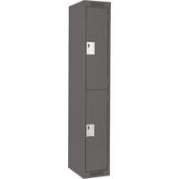 Clean Line Lockers, 2 -tier, 12" x 18" x 72", Steel, Charcoal, Rivet (Assembled) Toolneeds Inc.