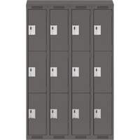 Casiers Clean Line, 3 niveaux, Bloc de 4, 48" x 18" x 78", Acier, Charbon, Rivet (assembl&eacute;) Toolneeds Inc.
