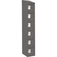 Clean Line Lockerette, 6 -tier, 12" x 18" x 78", Steel, Charcoal, Rivet (Assembled) Toolneeds Inc.