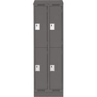 Clean Line Lockers, 2 -tier, Bank of 2, 24" x 18" x 82", Steel, Charcoal, Rivet (Assembled) Toolneeds Inc.