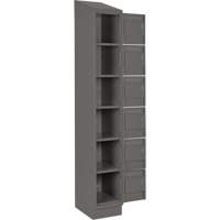 Clean Line Lockerette, 6 -tier, Bank of 4, 48" x 18" x 82", Steel, Charcoal, Rivet (Assembled) Toolneeds Inc.