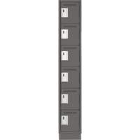 Clean Line Lockerette, 6 -tier, 12" x 18" x 76", Steel, Charcoal, Rivet (Assembled) Toolneeds Inc.