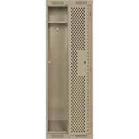 Clean Line Lockers, Bank of 2, 24" x 15" x 72", Steel, Beige, Rivet (Assembled), Perforated Toolneeds Inc.