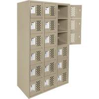 Petit casier perfor&eacute; Clean-Line, 6 niveaux, Bloc de 3, 12" x 72" x 12", Acier Toolneeds Inc.