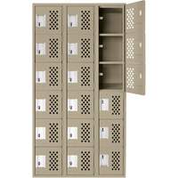 Petit casier perfor&eacute; Clean-Line, 6 niveaux, Bloc de 3, 12" x 72" x 12", Acier Toolneeds Inc.