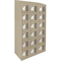 Assembled Lockerettes Clean Line Perforated Economy Lockers, 6 -tier, Bank of 3, 18" x 72" x 12", Steel Toolneeds Inc.