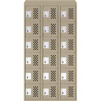 Assembled Lockerettes Clean Line Perforated Economy Lockers, 6 -tier, Bank of 3, 18" x 72" x 12", Steel Toolneeds Inc.