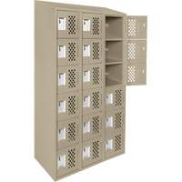 Assembled Lockerettes Clean Line Perforated Economy Lockers, 6 -tier, Bank of 3, 18" x 72" x 12", Steel Toolneeds Inc.
