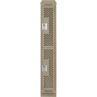 Casiers Clean Line, 2 niveaux, 12" x 12" x 82", Acier, Beige, Rivet (assembl&eacute;), Perfor&eacute; Toolneeds Inc.