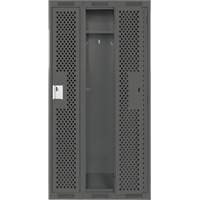 Clean Line Lockers, Bank of 3, 36" x 15" x 72", Steel, Charcoal, Rivet (Assembled), Perforated Toolneeds Inc.