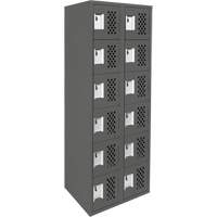 Petit casier perfor&eacute; Clean-Line, 6 niveaux, Bloc de 2, 12" x 72" x 12", Acier Toolneeds Inc.