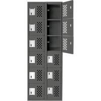Petit casier perfor&eacute; Clean-Line, 6 niveaux, Bloc de 2, 12" x 72" x 12", Acier Toolneeds Inc.