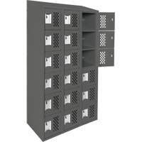Assembled Lockerettes Clean Line Perforated Economy Lockers, 6 -tier, Bank of 3, 18" x 72" x 12", Steel Toolneeds Inc.