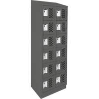 Assembled Lockerettes Clean Line Perforated Economy Lockers, 6 -tier, Bank of 2, 18" x 72" x 12", Steel Toolneeds Inc.