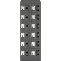 Assembled Lockerettes Clean Line Perforated Economy Lockers, 6 -tier, Bank of 2, 18" x 72" x 12", Steel Toolneeds Inc.