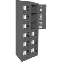 Assembled Lockerettes Clean Line Perforated Economy Lockers, 6 -tier, Bank of 2, 18" x 72" x 12", Steel Toolneeds Inc.