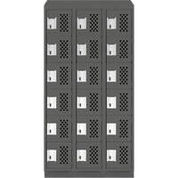 Assembled Lockerettes Clean Line Perforated Economy Lockers, 6 -tier, Bank of 3, 18" x 72" x 12", Steel Toolneeds Inc.