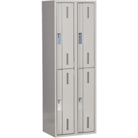 Concorde Heavy-Duty Lockers, 2 -tier, Bank of 2, 24" x 18" x 72", Steel, Grey, Welded (Assembled) Toolneeds Inc.