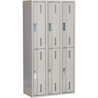 Concorde Heavy-Duty Lockers, 2 -tier, Bank of 3, 36" x 18" x 72", Steel, Grey, Welded (Assembled) Toolneeds Inc.