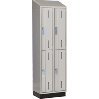Concorde Heavy-Duty Lockers, 2 -tier, Bank of 2, 24" x 18" x 82", Steel, Grey, Welded (Assembled) Toolneeds Inc.