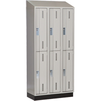 Concorde Heavy-Duty Lockers, 2 -tier, Bank of 3, 36" x 18" x 82", Steel, Grey, Welded (Assembled) Toolneeds Inc.