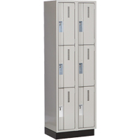 Concorde Heavy-Duty Lockers, 3 -tier, Bank of 2, 24" x 18" x 76", Steel, Grey, Welded (Assembled) Toolneeds Inc.