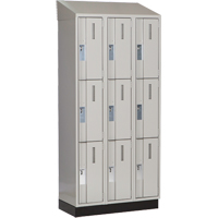 Concorde Heavy-Duty Lockers, 3 -tier, Bank of 3, 36" x 18" x 82", Steel, Grey, Welded (Assembled) Toolneeds Inc.